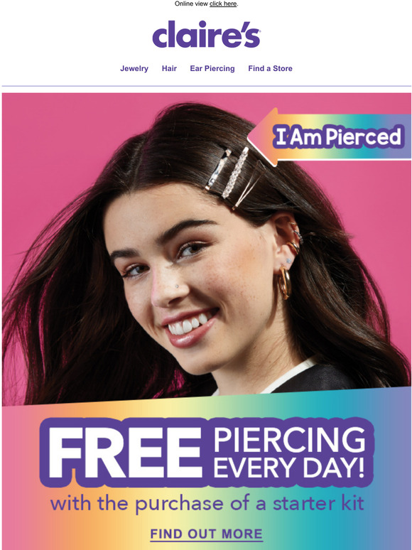ear piercing retainers claire's