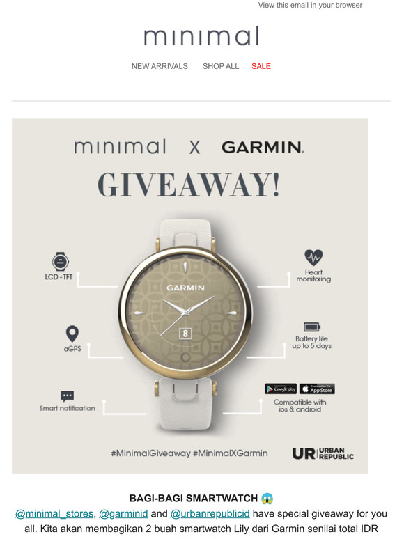 😱 GIVEAWAY: MINIMAL X GARMIN