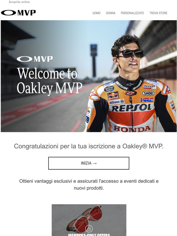 Congratulazioni: ora sei un membro Oakley® MVP!
