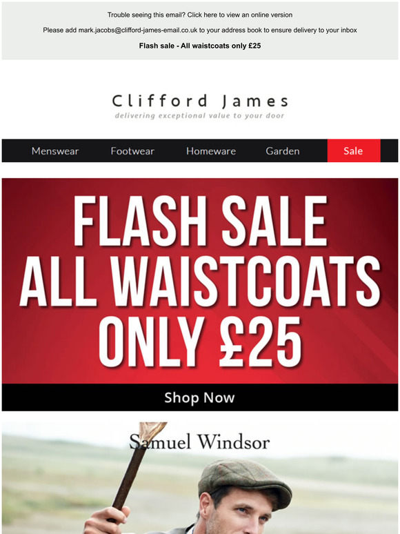 Flash Sale – all waistcoats now only £25