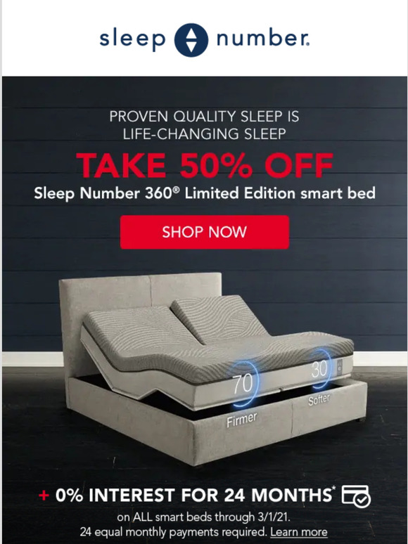 50 off sleep number