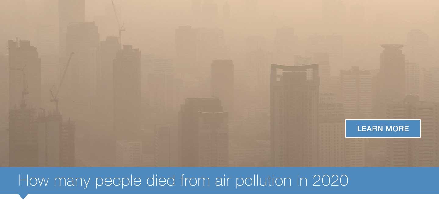 How many people died from air pollution in 2020 