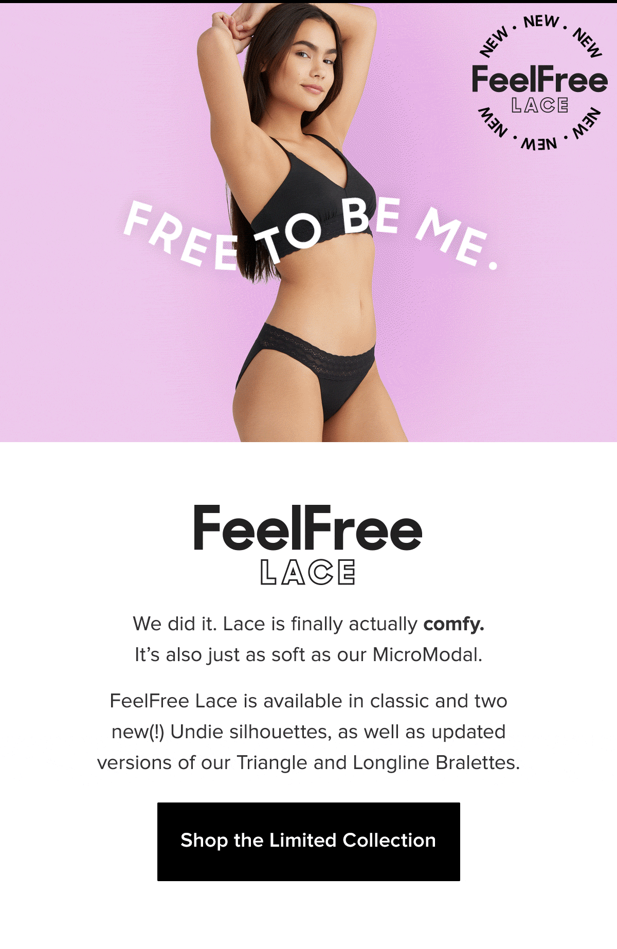 MeUndies - Our FeelFree Lace Triangle Bralette is comfy