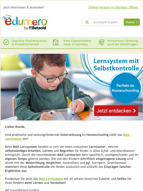 Homeschooling mit dem MAX-Lernsystem