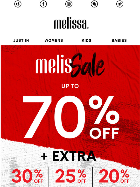 📣 Melissa FINAL SALE!! UP TO 70% Off🔥