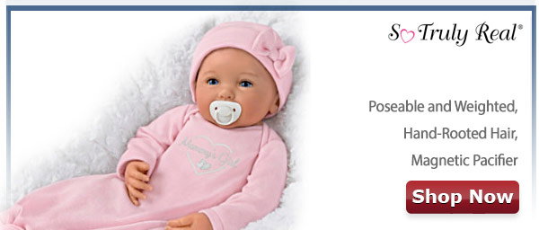 Poseable and Weighted, Hand-Rooted Hair, Magnetic Pacifier