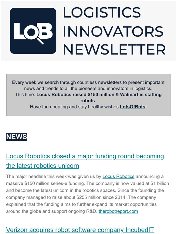 Waku Robotics Logistics Innovators Newsletter Milled