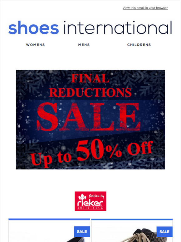 Final Reductions - Up to 50% Off Rieker, Remonte, Gabor and more
