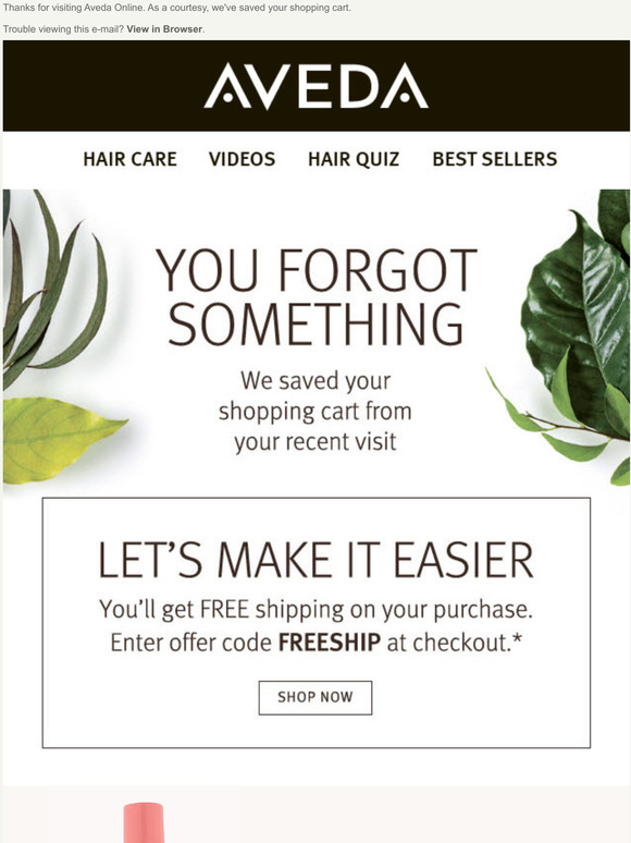 Aveda Email Newsletters Shop Sales, Discounts, and Coupon Codes