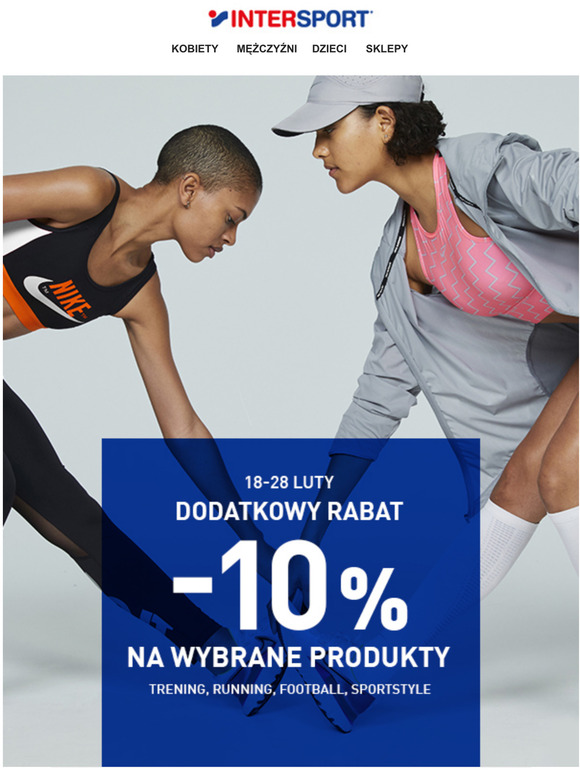 Dodatkowy rabat -10% do wyprzedaży 🏃 running 🏋 trening 🤸‍♀️ sportstyle ⚽ football