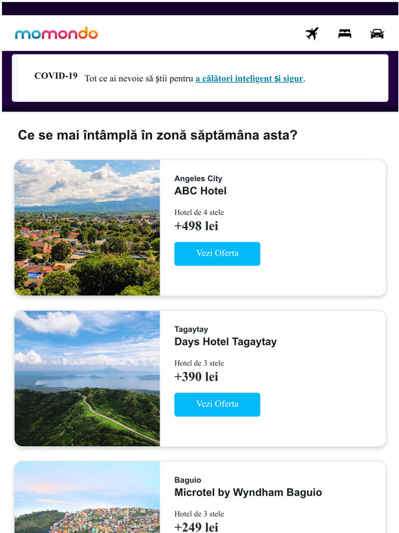Oferte la hoteluri pentru călătorii viitoare.
