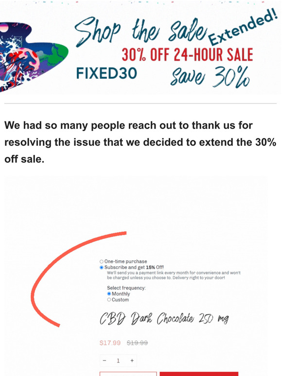 EXTENDED - 30% off chocolates and straights  🎉