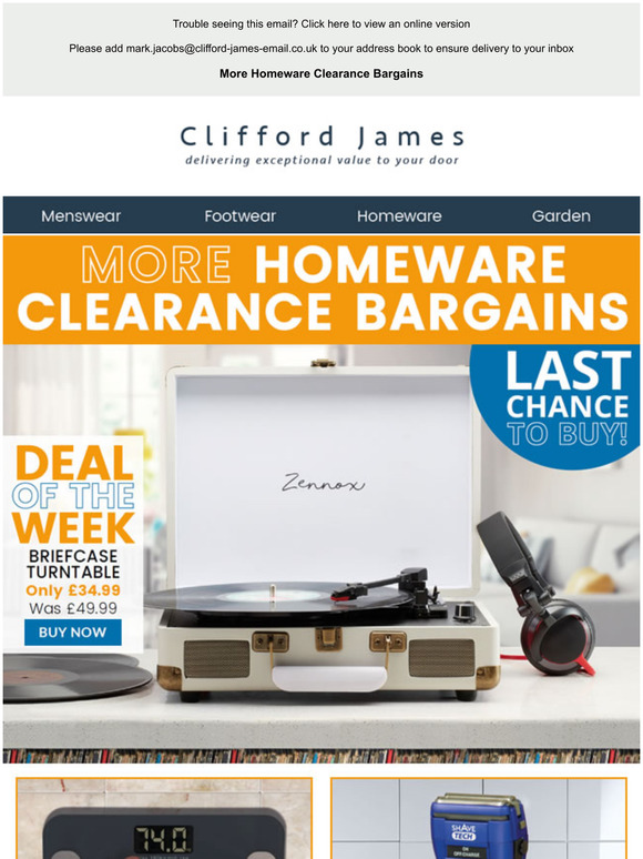 More homeware clearance bargains