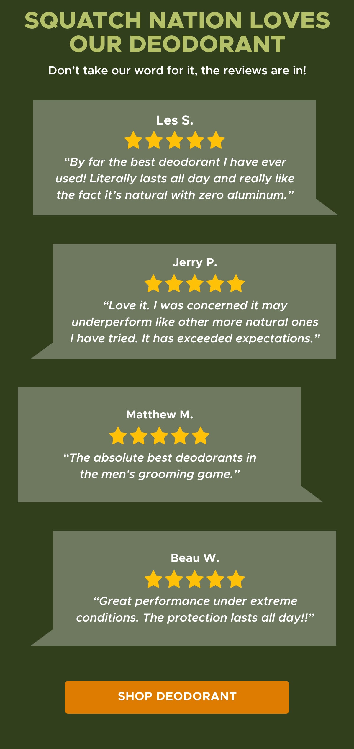 Dr. Squatch: “The absolute best deodorant in the game!” - Real Squatch  Customer | Milled