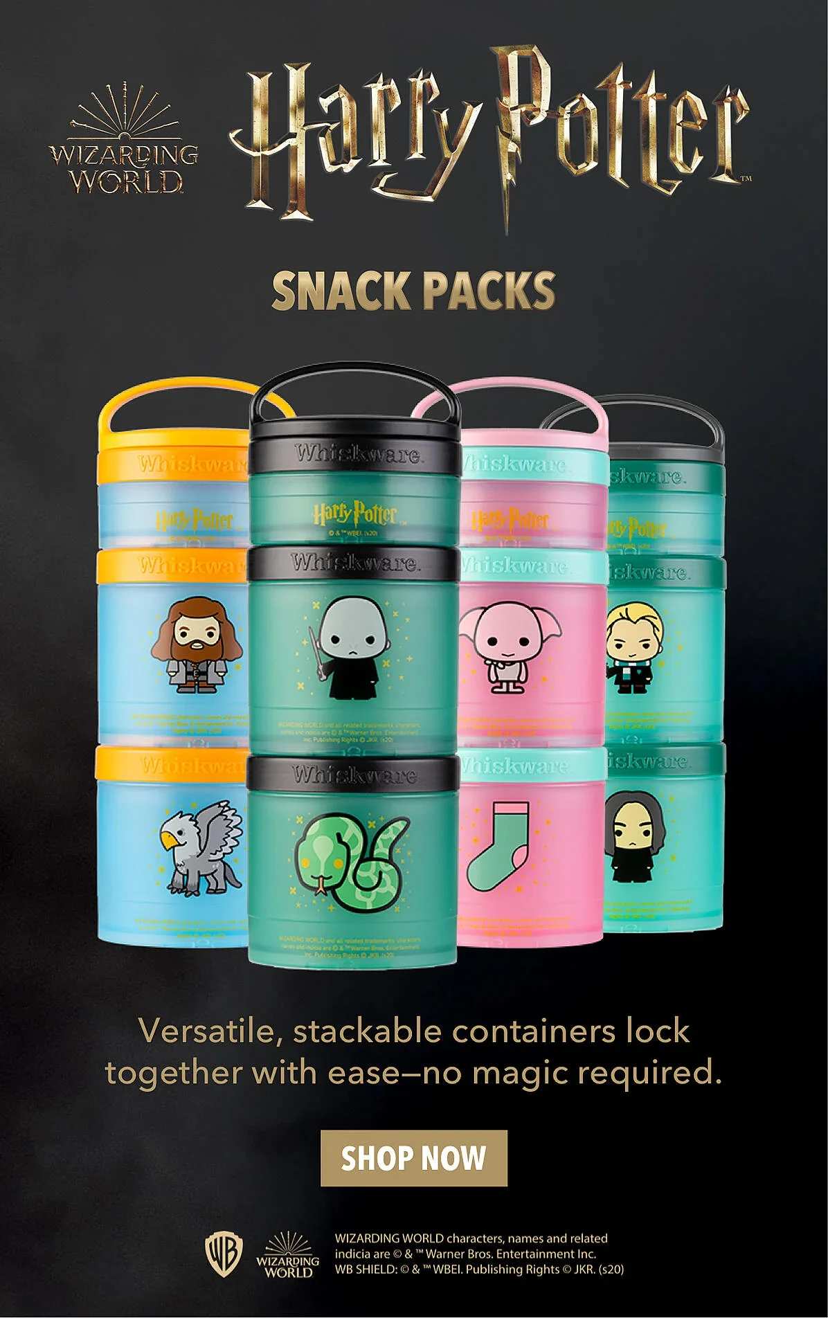 Whiskware Pixar Stackable Snack Pack Containers - Cars
