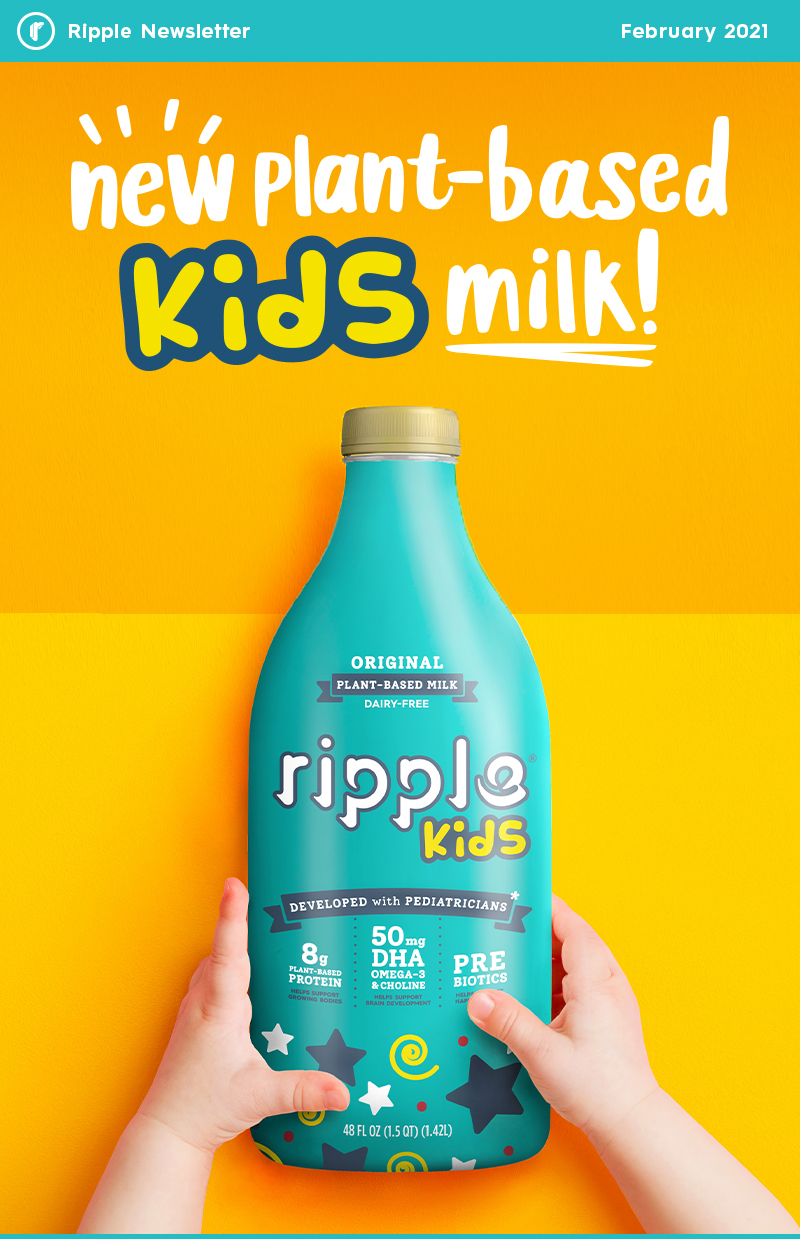 Ripple Dairy Free Plant Based Kids Milk with DHA, 48 fl oz