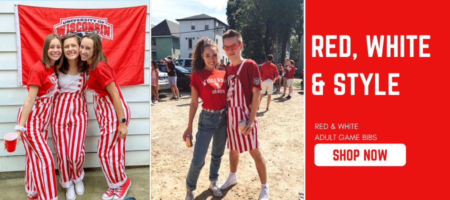 Red & White Adult Game Bibs