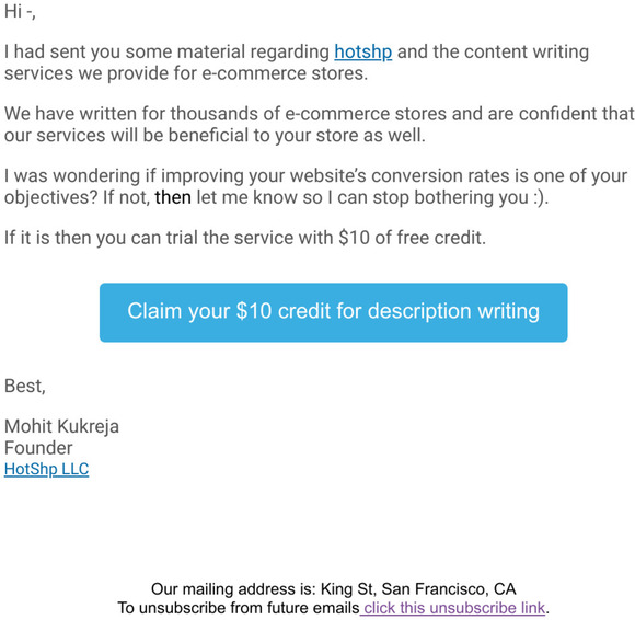your store + Content Writing with HotShp