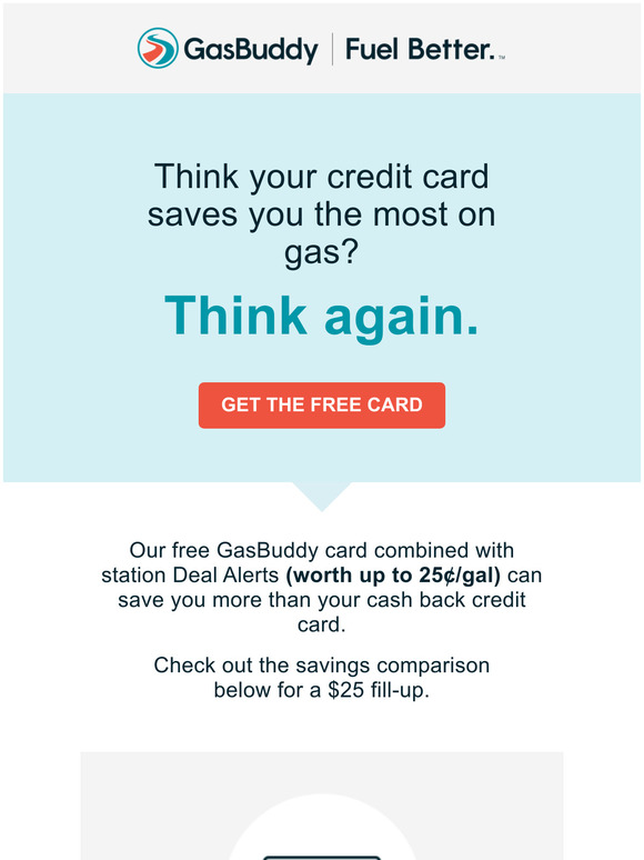 Gas Buddy The GasBuddy card vs. credit card savings comparison Milled