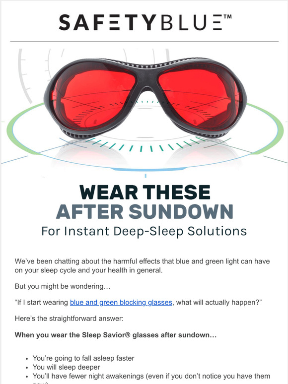 safetyblue sleep savior glasses