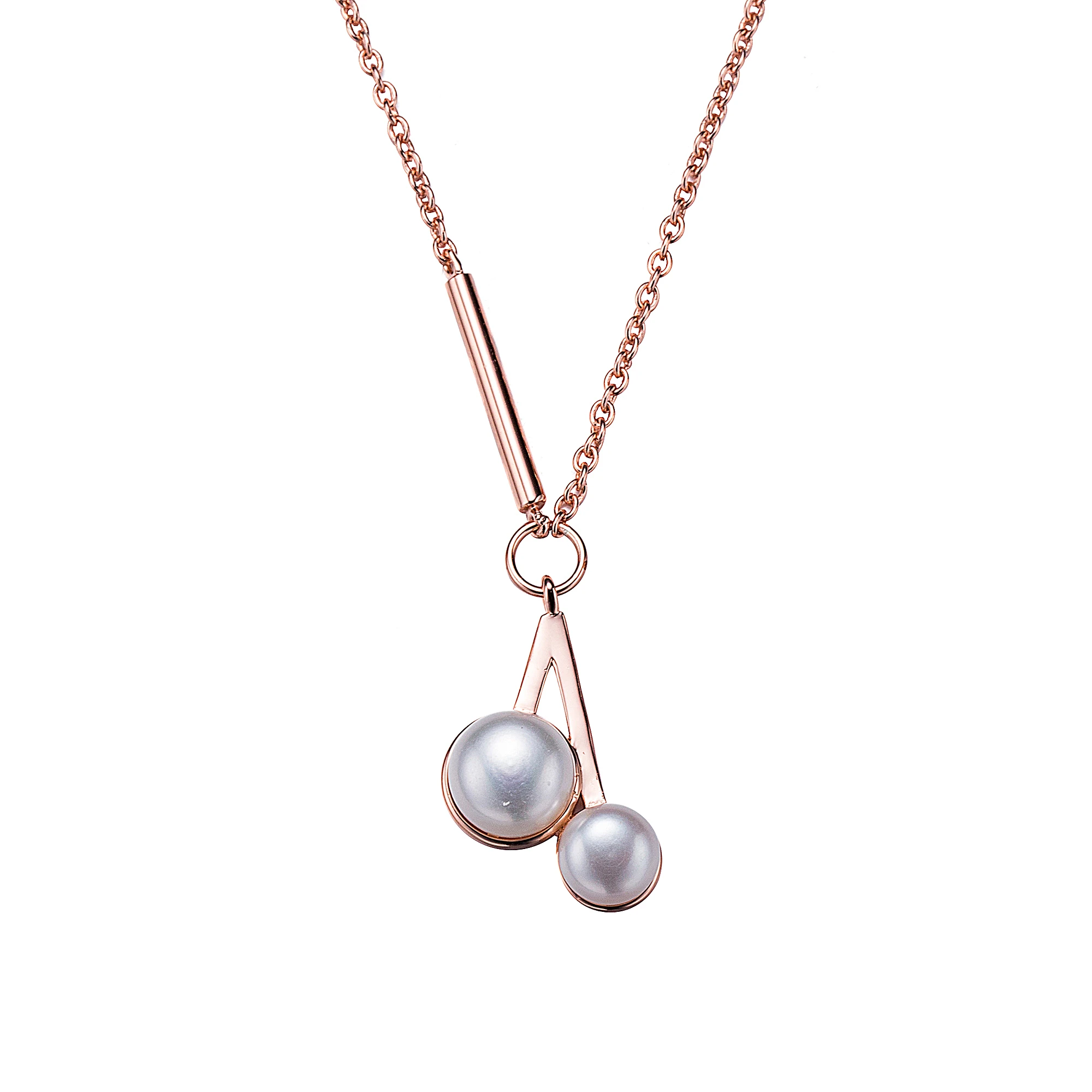 Image of Pearls to My Heart Rose Gold Necklace