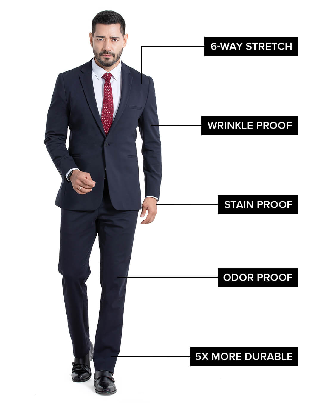 xSuit 4.0 Black  Performance Stretch & Machine Washable Men's Suit