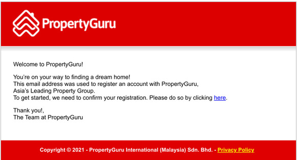 Registration confirmation