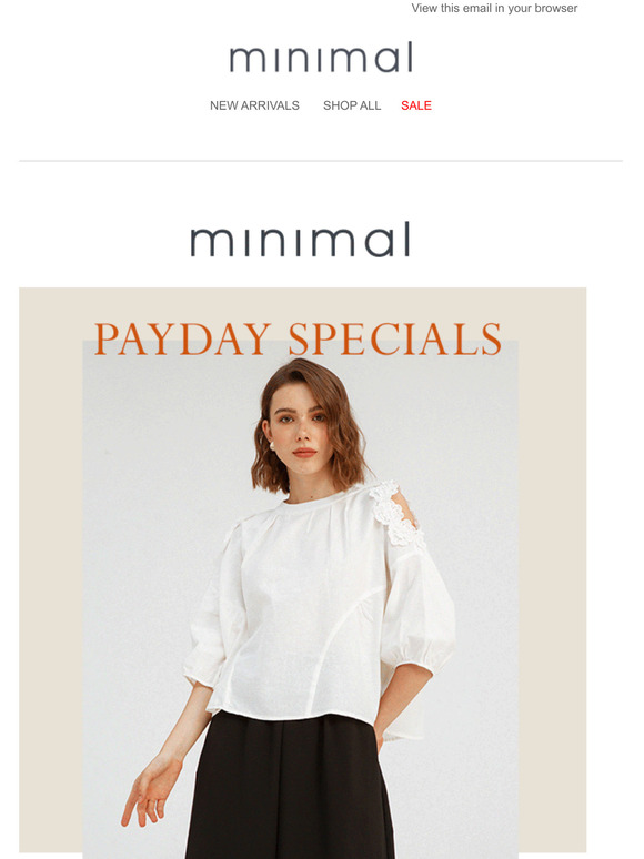 PAYDAY SPECIALS: UP TO 50% OFF ALL ITEMS 😱