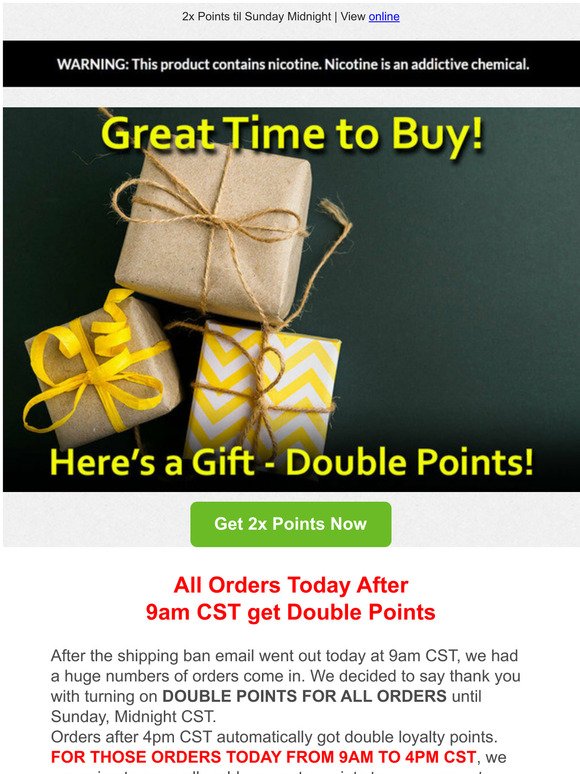 Double Points for All Customers