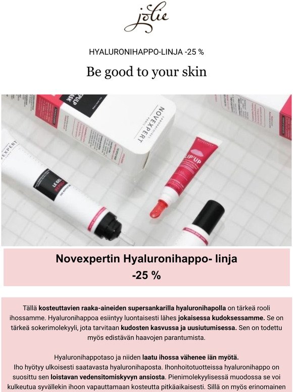 Novexpertin Hyaluronihappo- linja -25 %