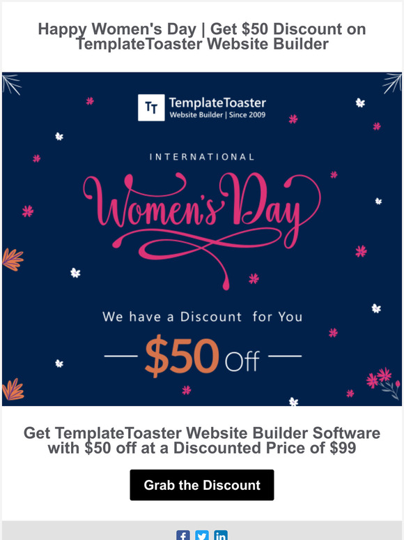 $50 Special Discount on TemplateToaster Website Builder