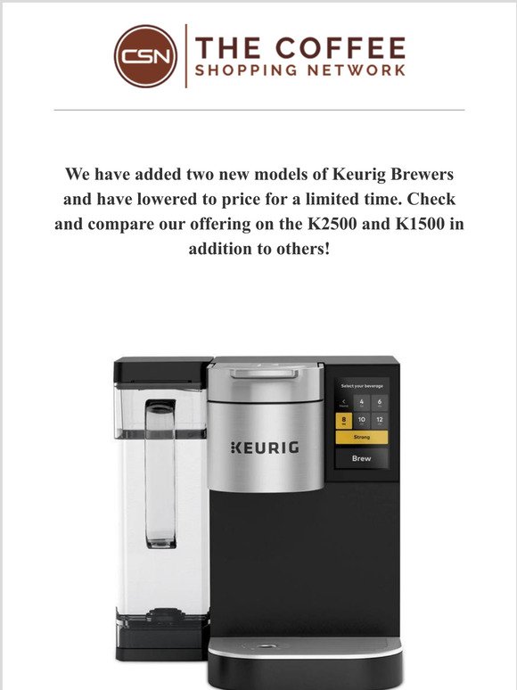 NEW IN BOX Keurig K1500 Commercial or Household Brewer K Cups 2.0 Coffee Tea 