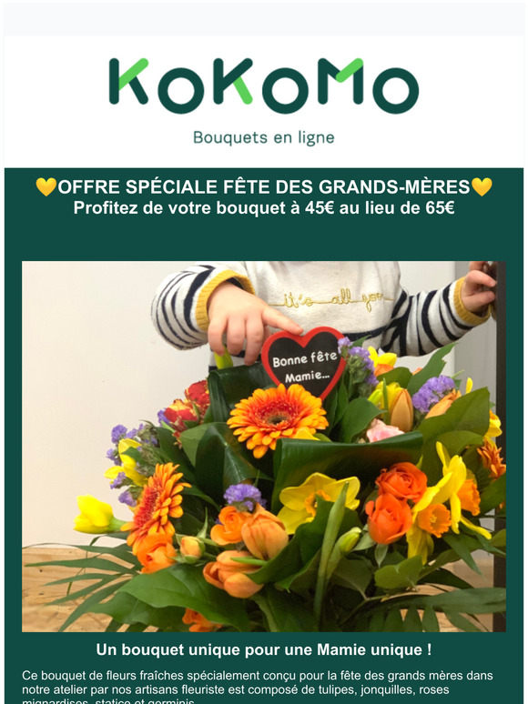 20€ de remise sur votre bouquet spécial Fête des Grands-Mères