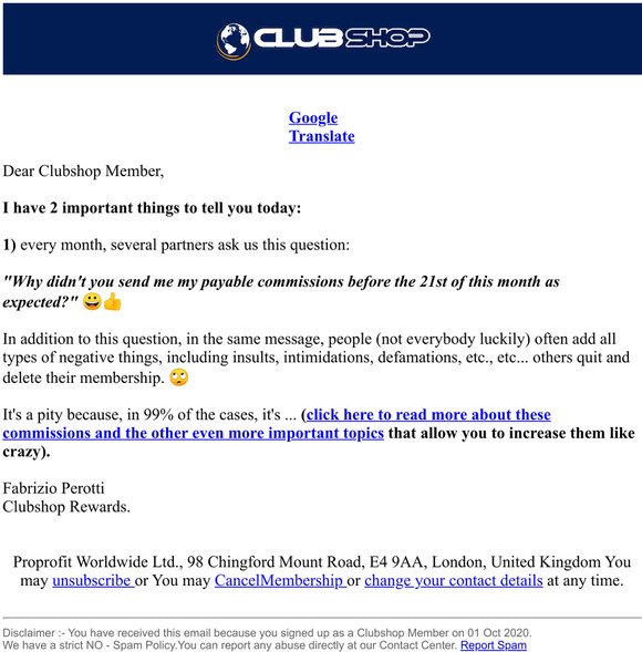 Clubshop Rewards - Login