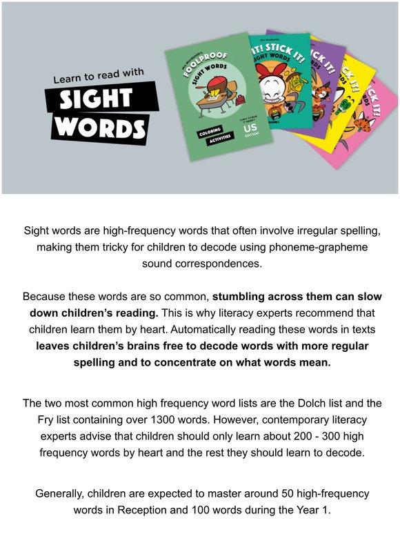 What are sight words and why do they matter?