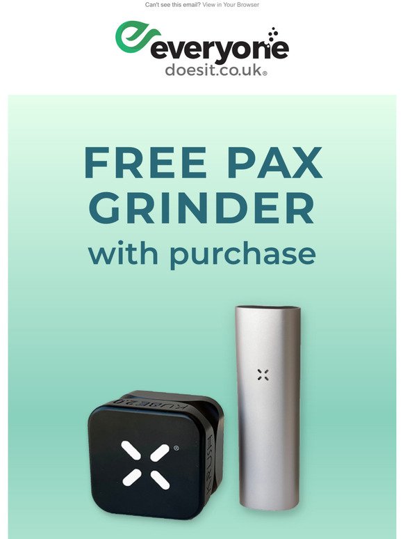 Last chance for a FREE Pax Grinder w/purchase!