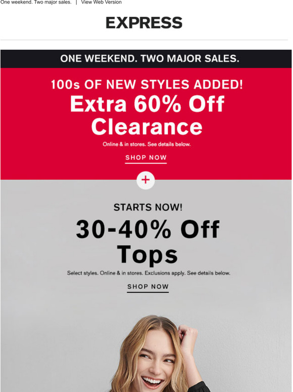 express tops clearance