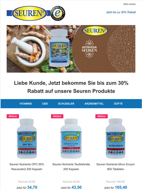 Frhlingsaktion   - Jetzt bis zu 30% Rabatt  - Seuren Health
