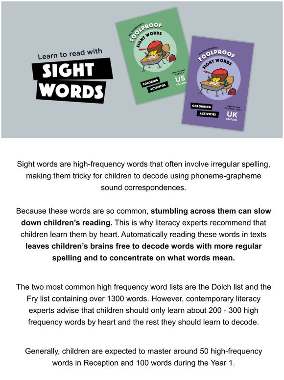Mrs Wordsmith Uk What Are Sight Words And Why Do They Matter Milled