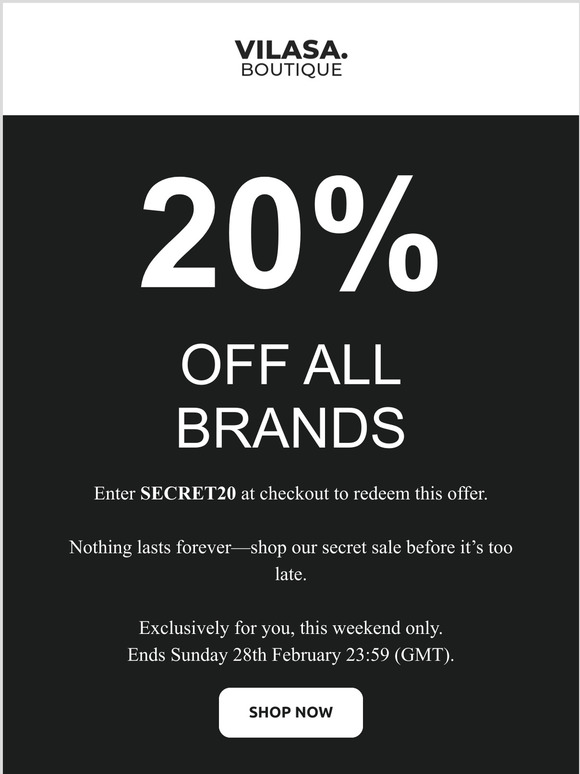 Shhh...  20% Off All Skincare & Grooming Exclusively For You!