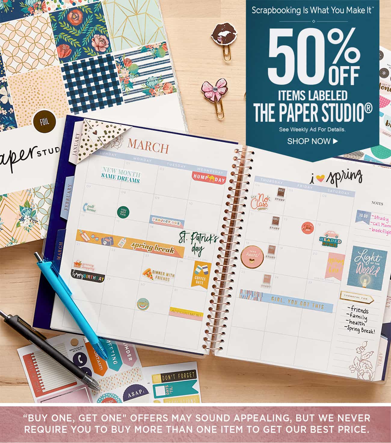 Hobby Lobby: 50% off the Paper Studio® - Scrapbook away! | Milled