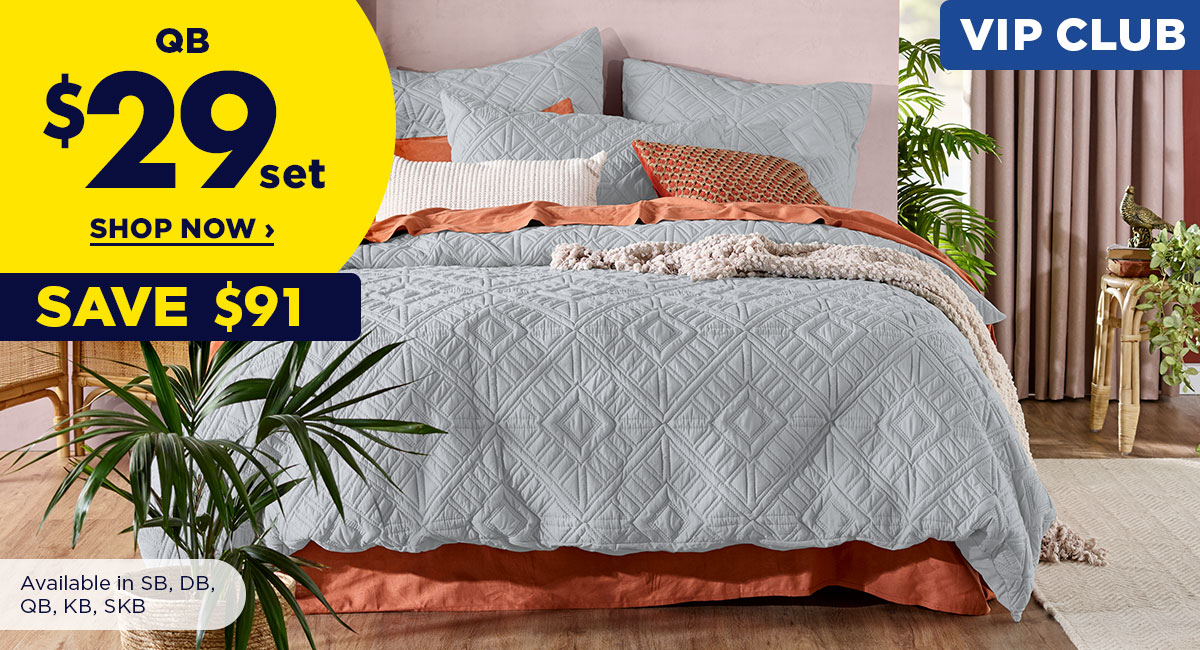 koo aggie quilted quilt cover set