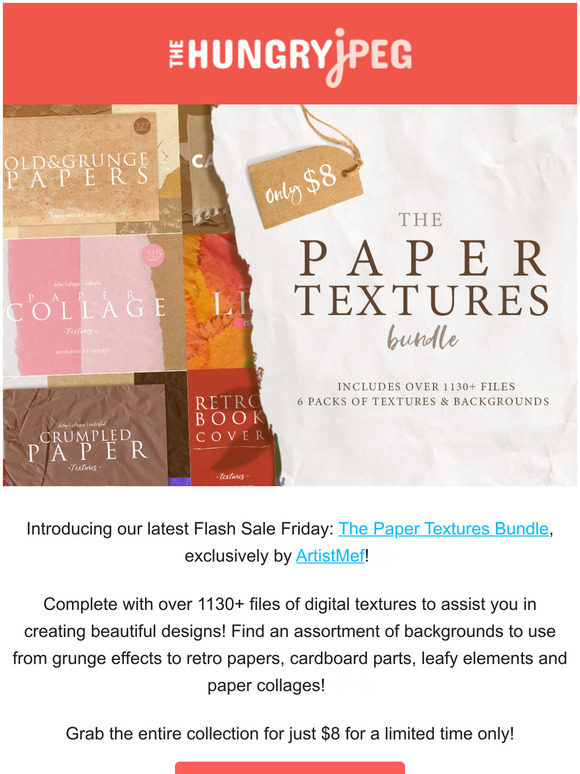 Directories Today Ltd Flash Sale Friday The Paper Textures Bundle Thehungryjpeg Milled