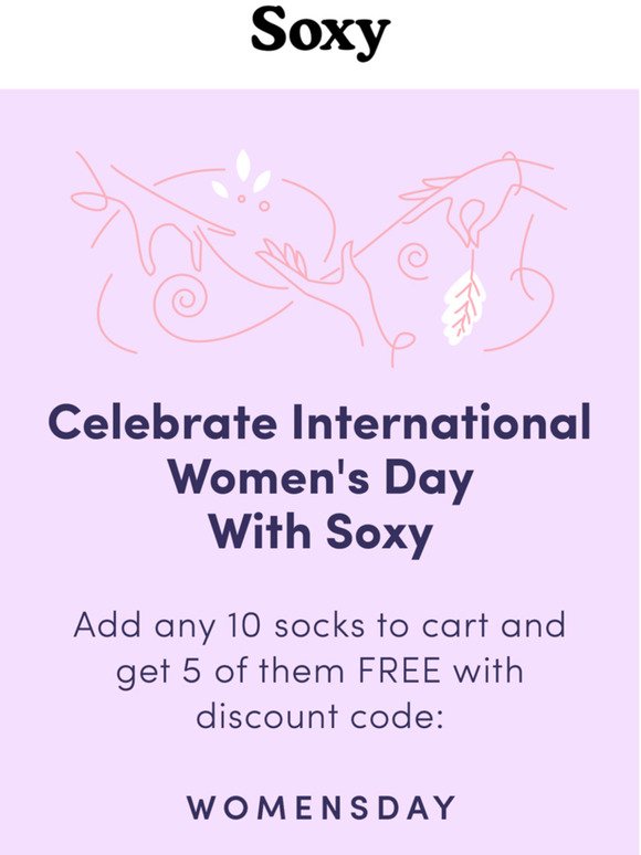 Get 5 FREE Socks for International Women's Day! 