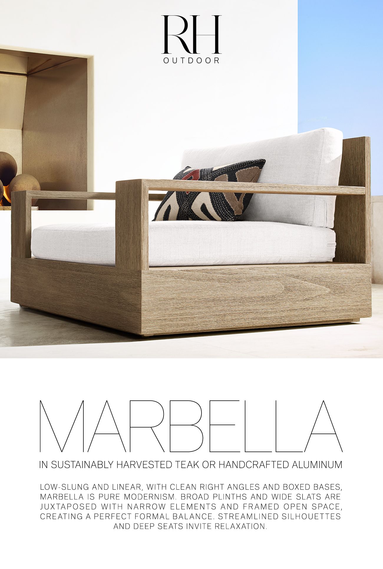 Restoration Hardware Modern & Modular. The Marbella Outdoor Collection