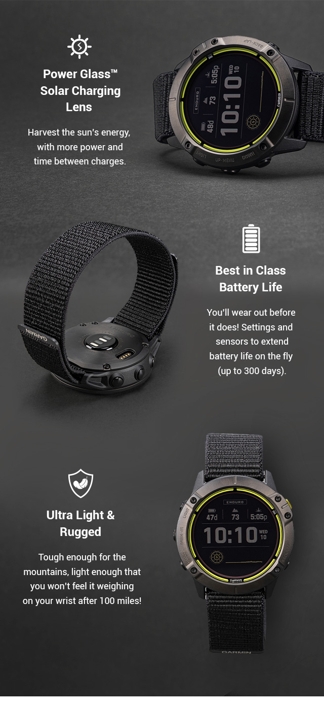 Sports Shoes Go the distance with the Garmin Enduro™ smartwatch Milled