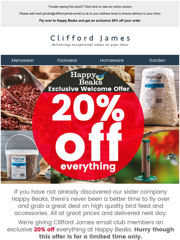 Fly over to Happy Beaks and get 20% off