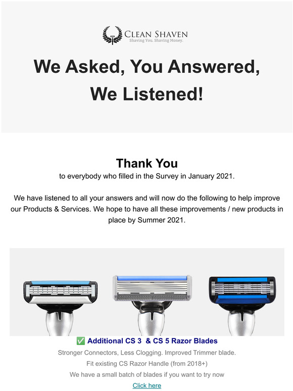 We Asked, You Answered, We Listened!