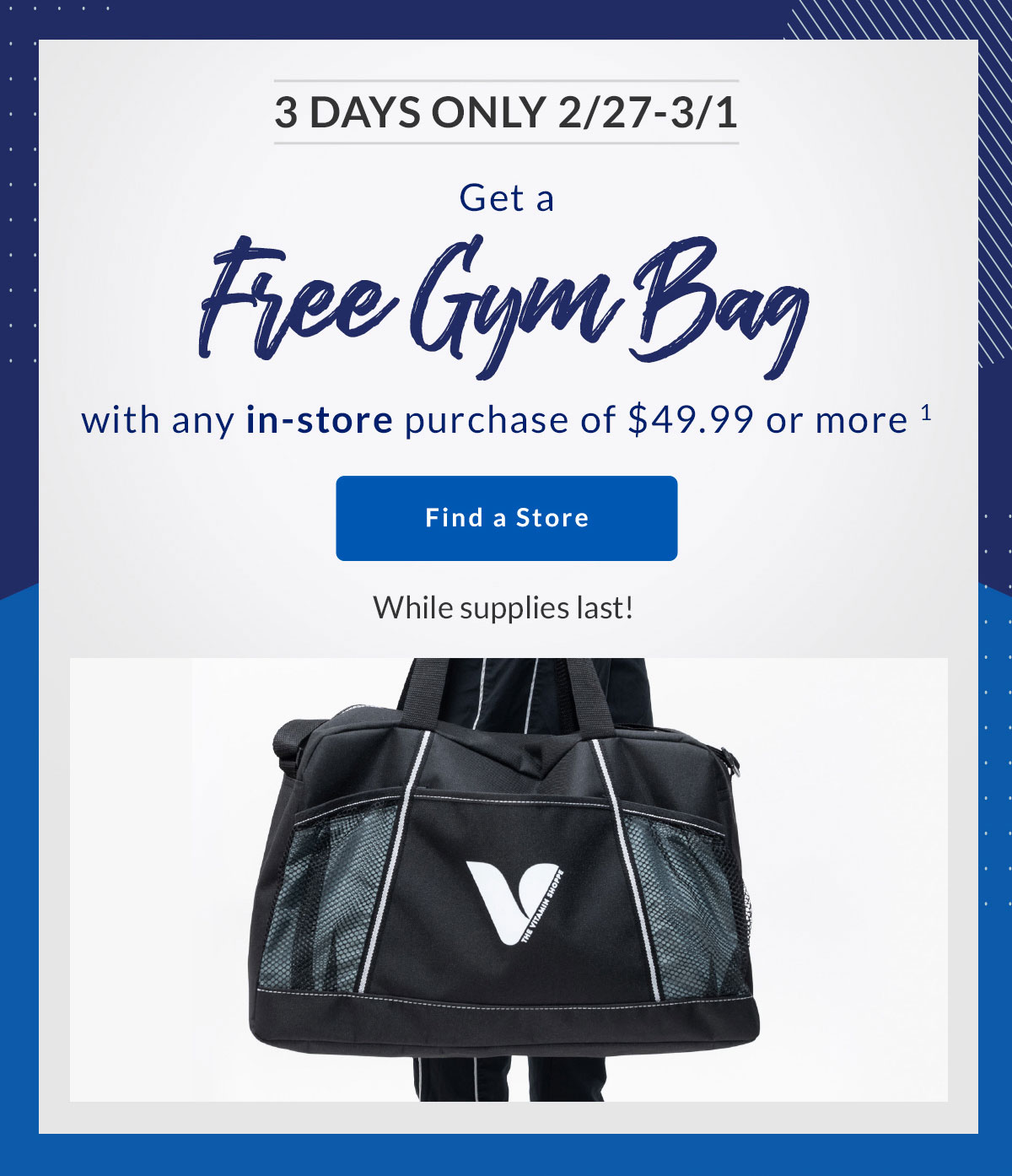 Vitamin Shoppe Get A Free Gym Bag Milled