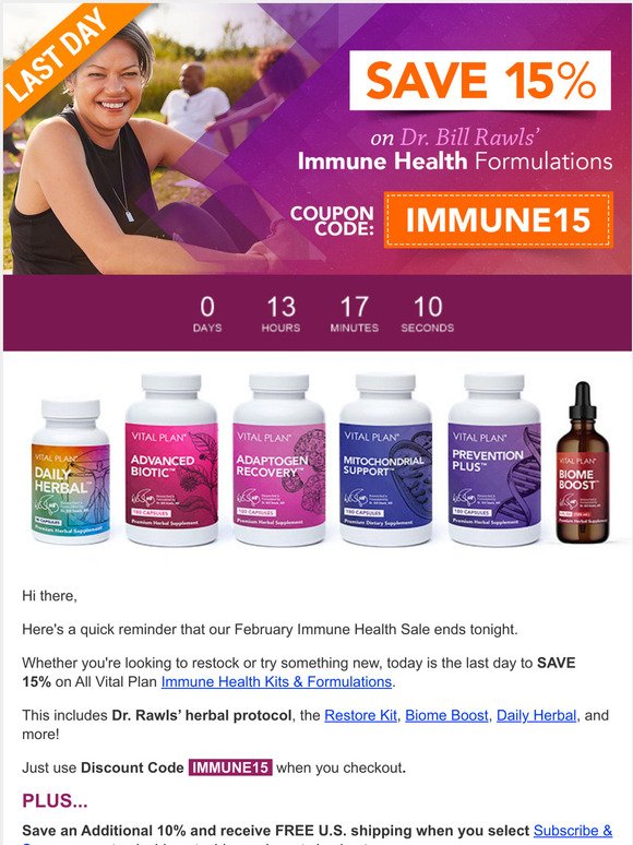 (LAST DAY) Immune Sale ~ Save 15% on Dr. Rawls' Immune Formulations